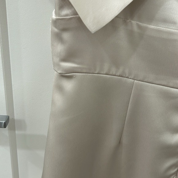 Lulus Ivory Satin Off-the-Shoulder Mini Dress - Size XL - Picture 9 of 10